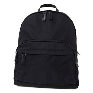 Prada ReNylon Saffiano leather flap top Backpack Dayback Black